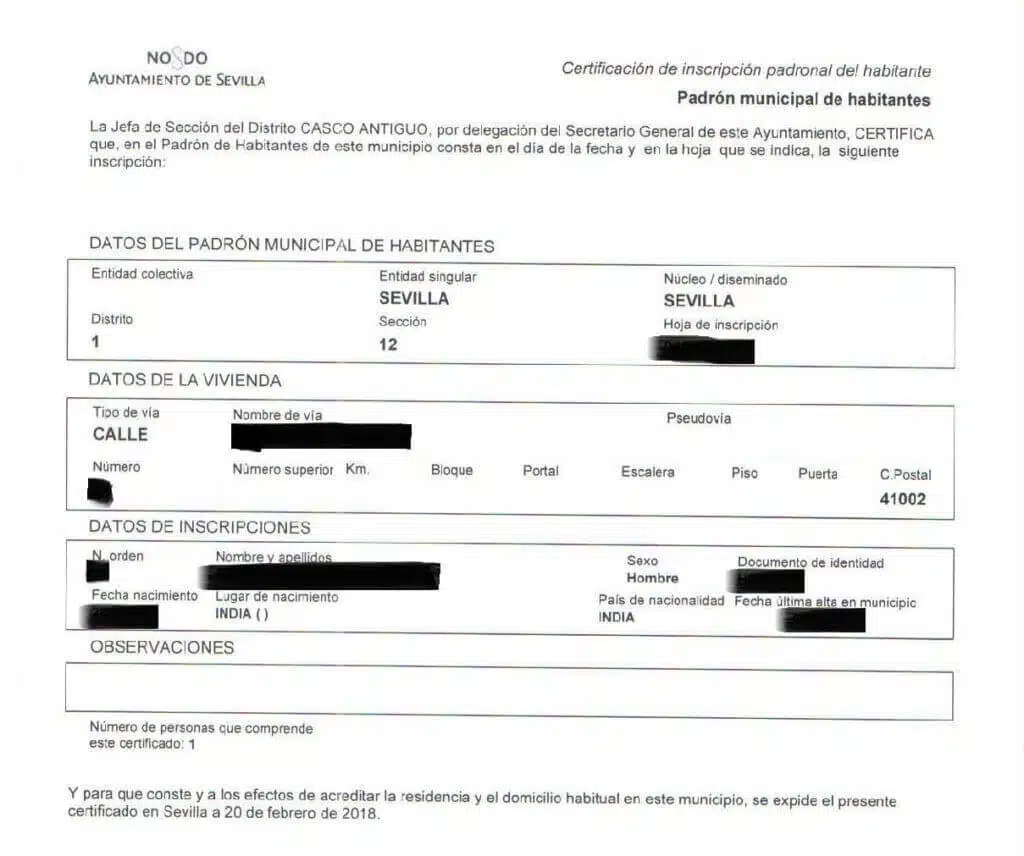 La traducción jurada del certificado de empadronamiento 37 certificado de empadronamiento