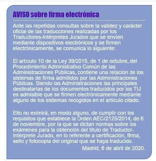 La nueva normalidad de las traducciones juradas 83 firma electronica de traducciones juradas