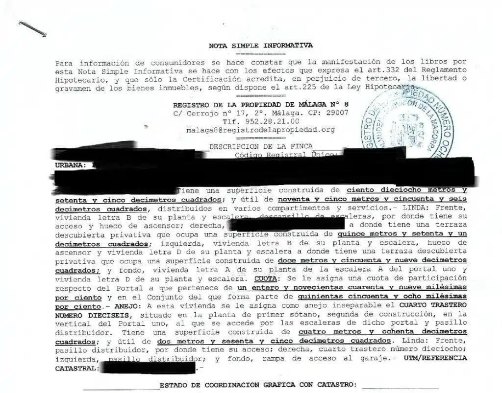 La traducción jurada de la nota simple registral 2 nota simple registral