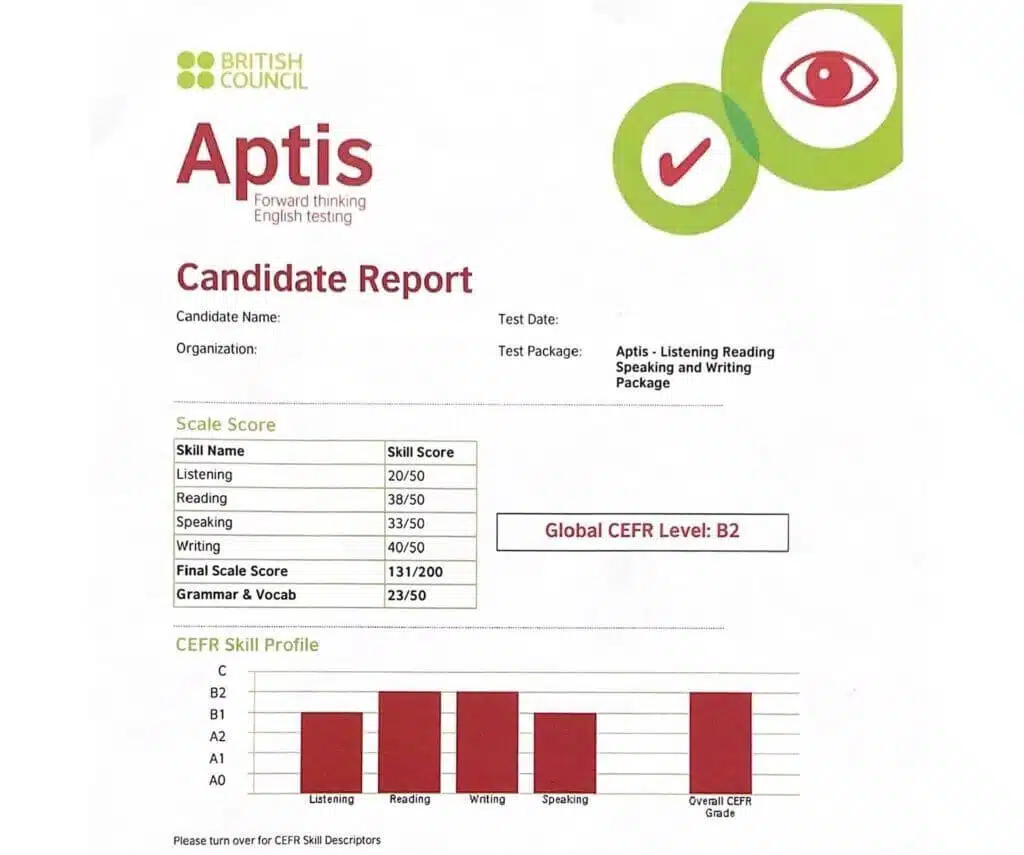 La traducción jurada del certificado Aptis ESOL 10 traducción jurada del certificado Aptis