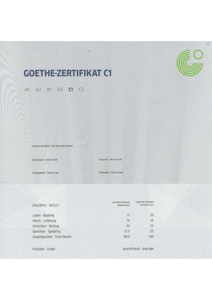 La traducción jurada del certificado Goethe 9 traducción jurada certificado Goethe