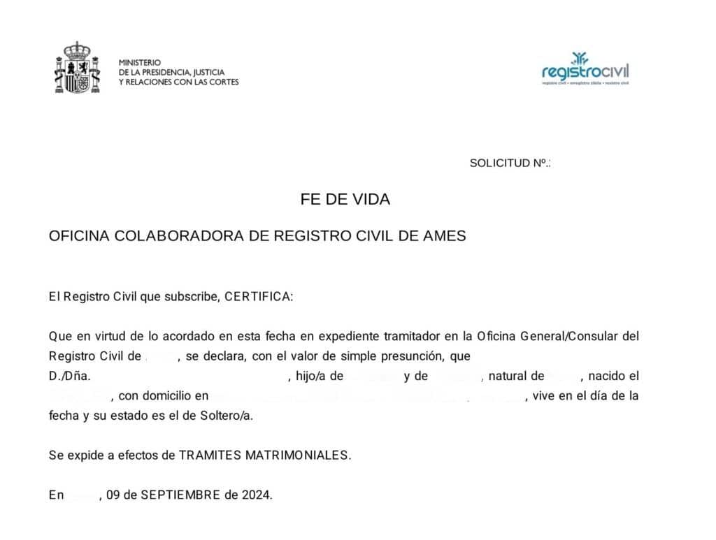 La traducción jurada del certificado de fe de vida y estado 28 traducción jurada del certificado de fe de vida y estado