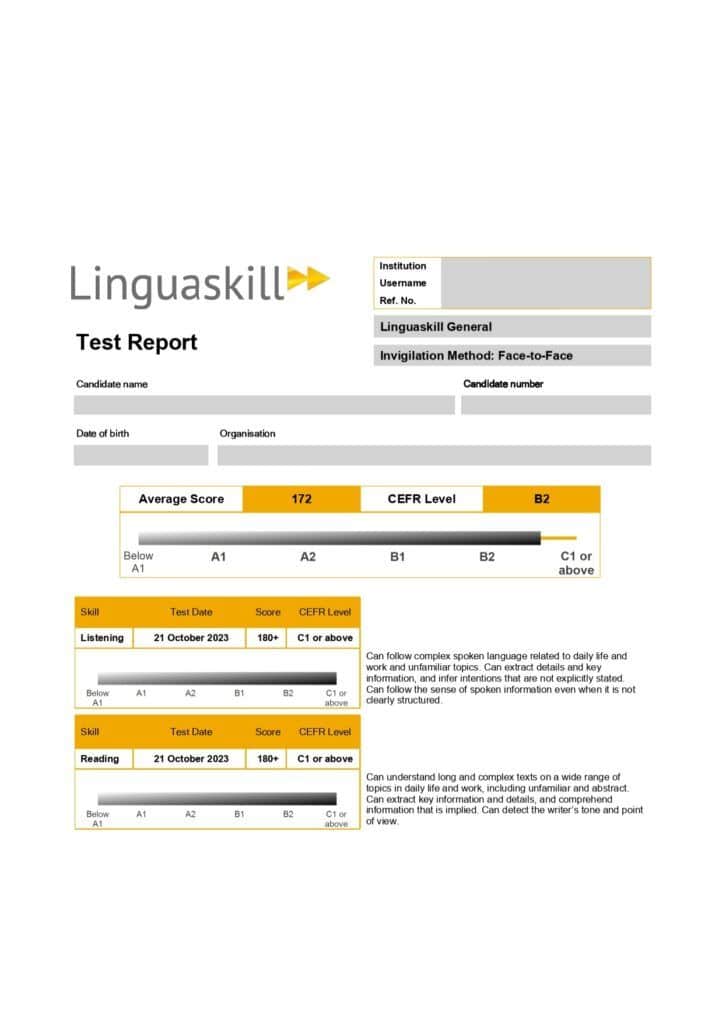 La traducción jurada del certificado Linguaskill 8 traducción jurada del certificado Linguaskill